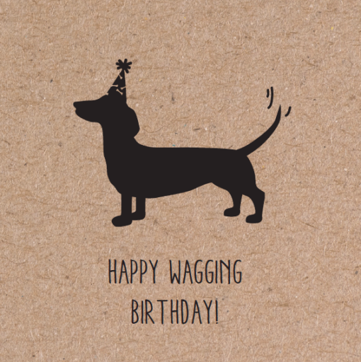 wenskaart verjaardag hond wagging